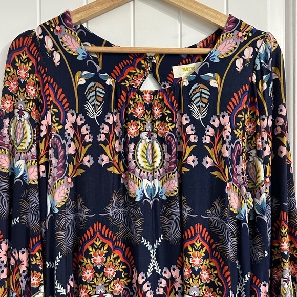 Anthropologie Maeve 3/4 Sleeves Motif Prints Midi Dress - Picture 2 of 9